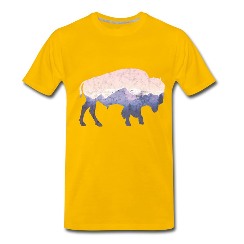 Men's Bison Used Look T-Shirt