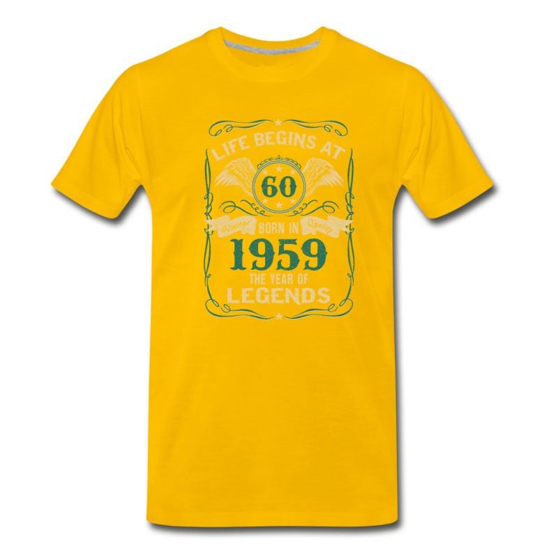 Men's Born In 1959 Life Begins At 60 T-Shirt