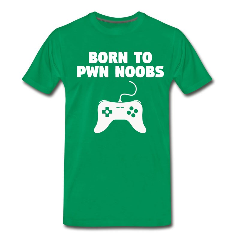 Men's Born To Pwn Noobs Video Games T-Shirt