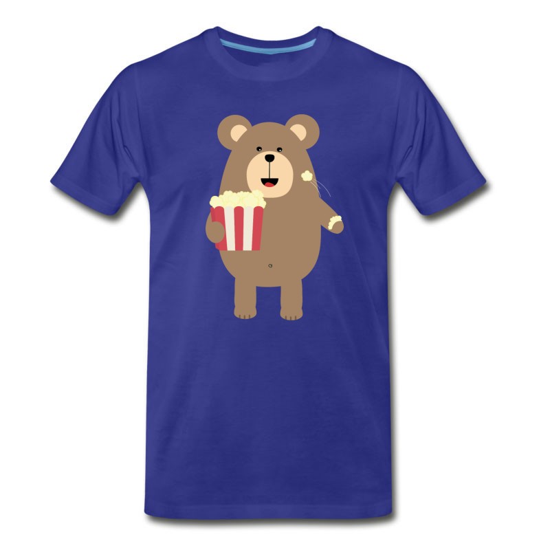 Men's Brown Bear Eating Popcorn S13s7 T-Shirt