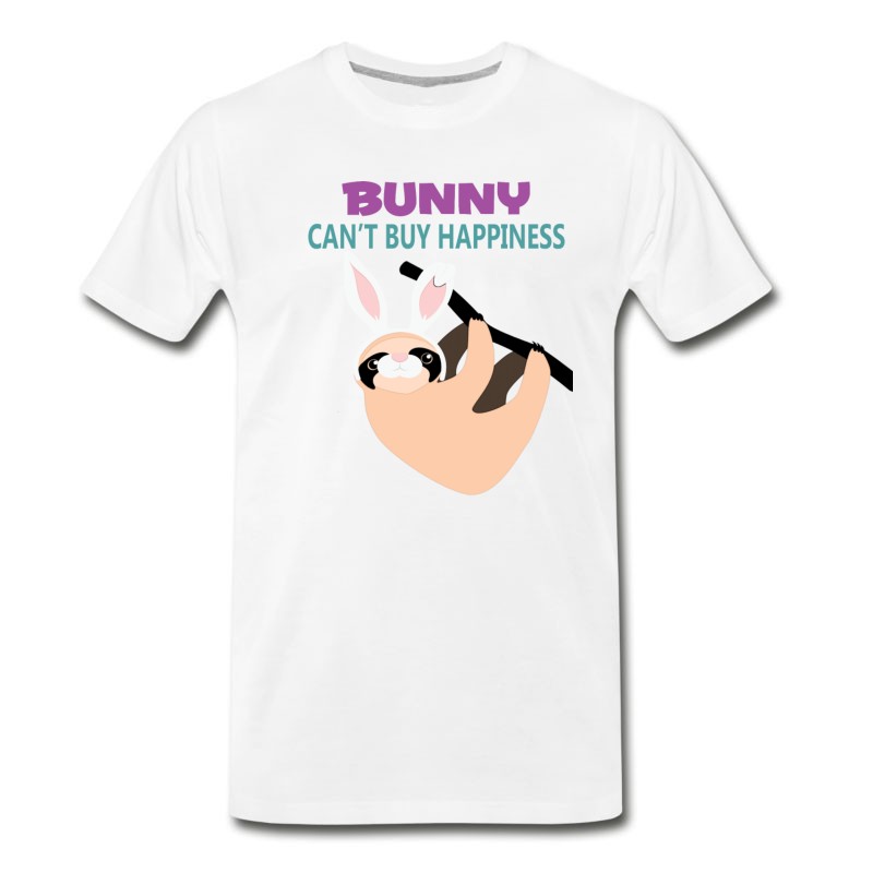 Men's Bunny Cant Buy Happiness Easter Sloth T-Shirt