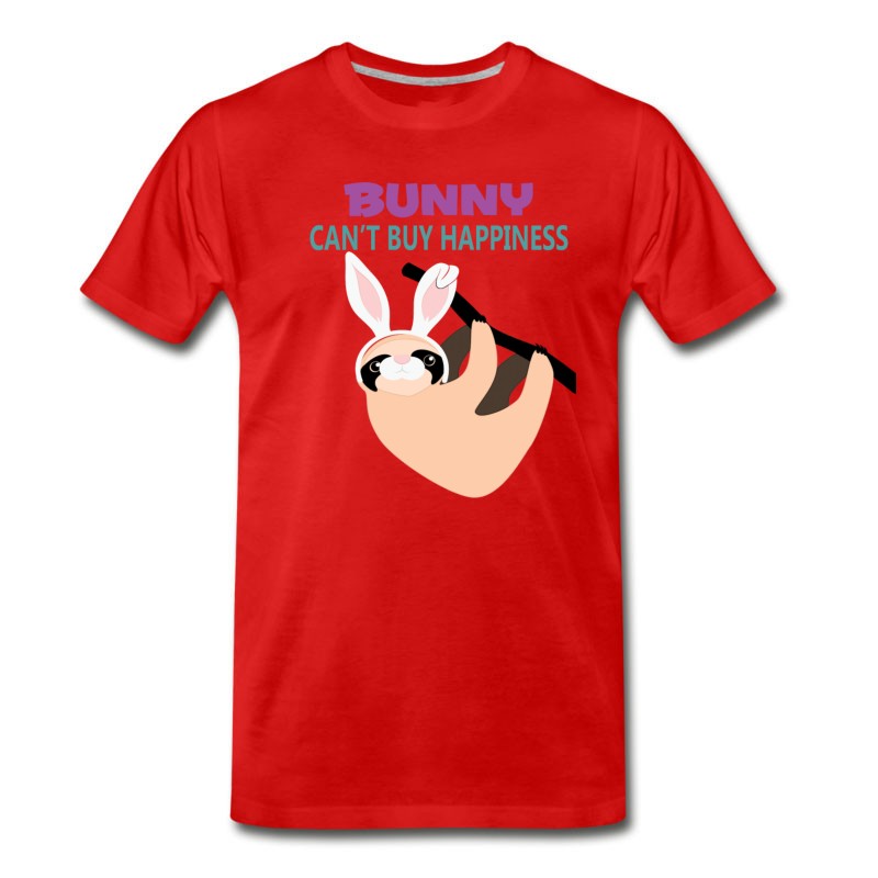 Men's Bunny Cant Buy Happiness Easter Sloth T-Shirt