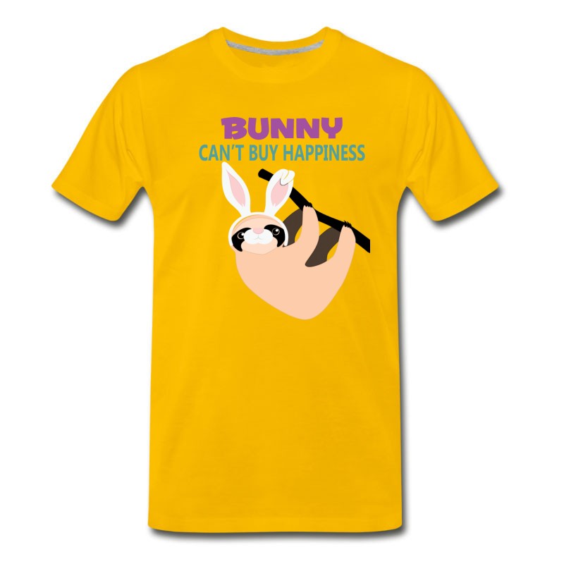 Men's Bunny Cant Buy Happiness Easter Sloth T-Shirt