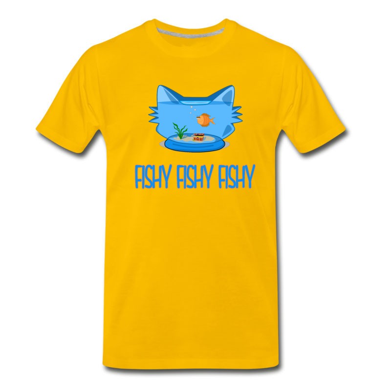 Men's Cats And Fishes Goldfish Aquarium T-Shirt