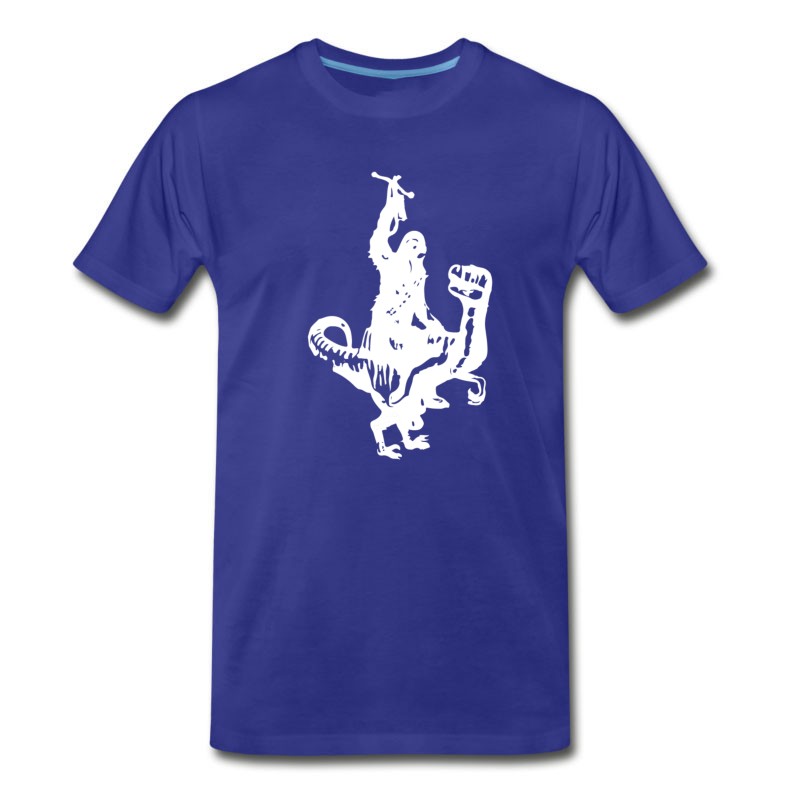 Men's Chewbacca Riding A Velociraptor Dinosaur T-Shirt