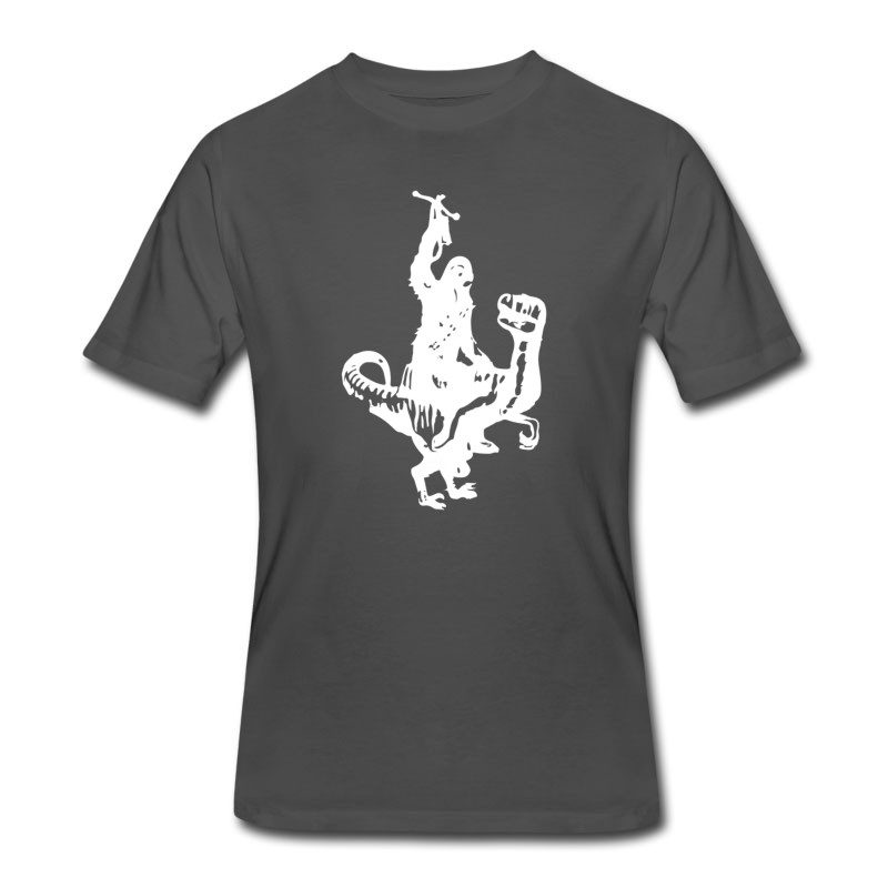 Men's Chewbacca Riding A Velociraptor Dinosaur T-Shirt