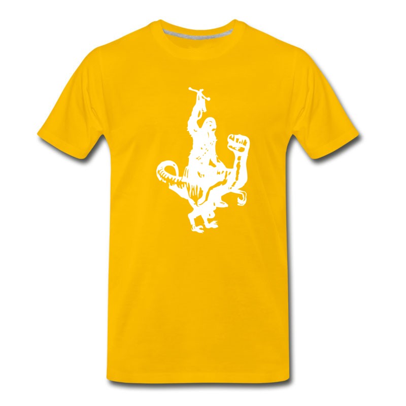 Men's Chewbacca Riding A Velociraptor Dinosaur T-Shirt