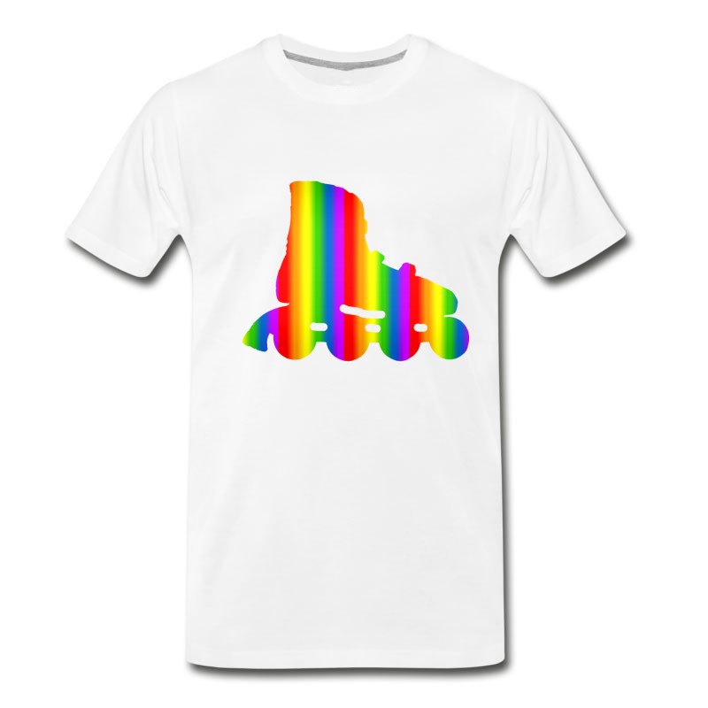 Men's Colorful Inline Skate Rainbow T-Shirt