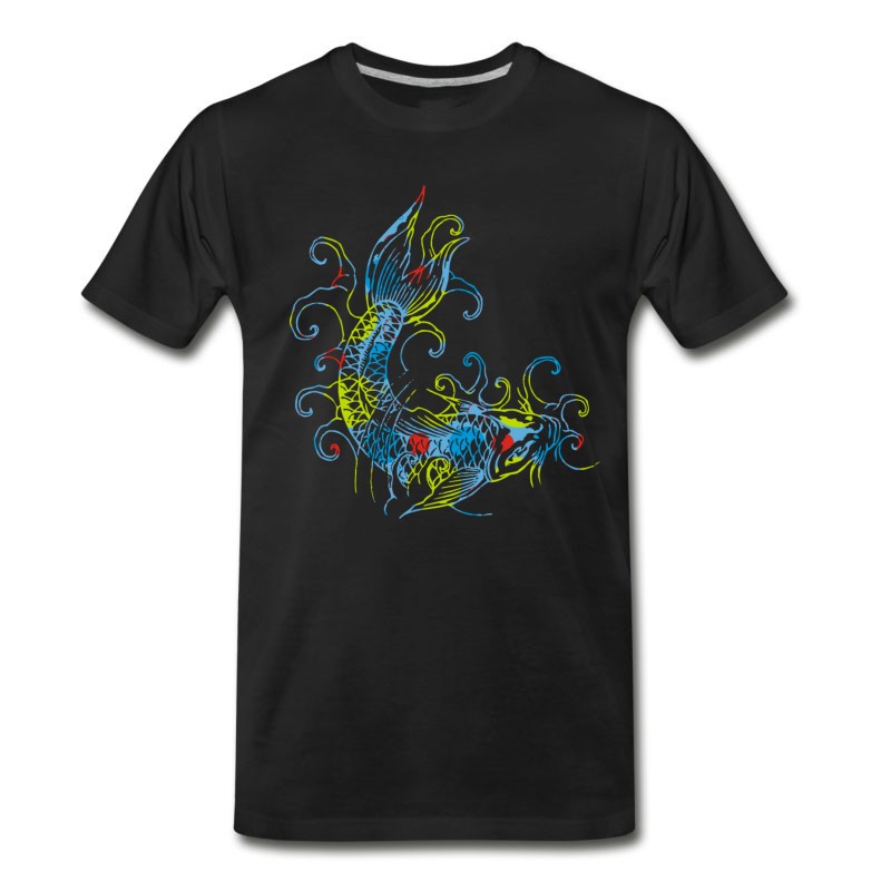 Men's Colorful Japan Style Fish T-Shirt