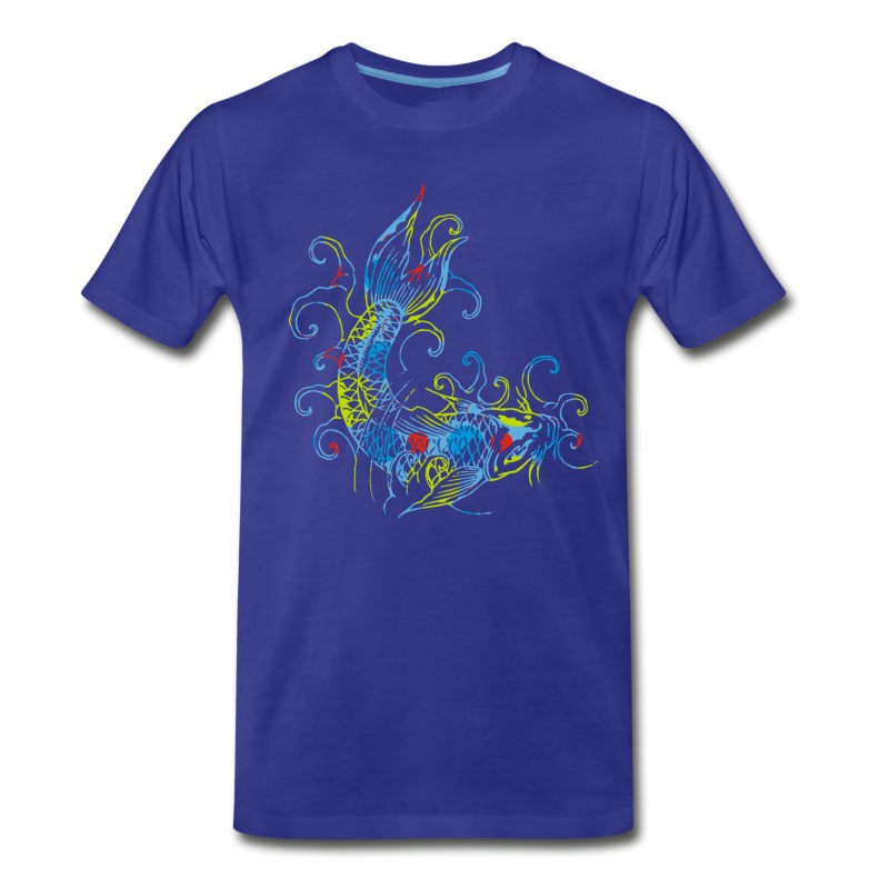 Men's Colorful Japan Style Fish T-Shirt