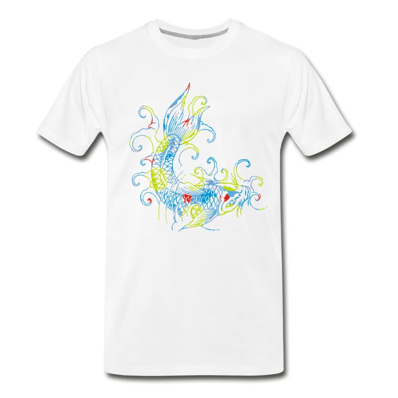 Men's Colorful Japan Style Fish T-Shirt