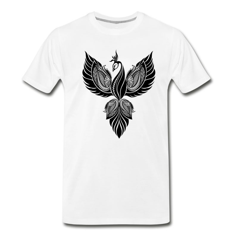 Men's Cool Tatoo Shape Phoenix Bird Wildlife Vector Art T-Shirt