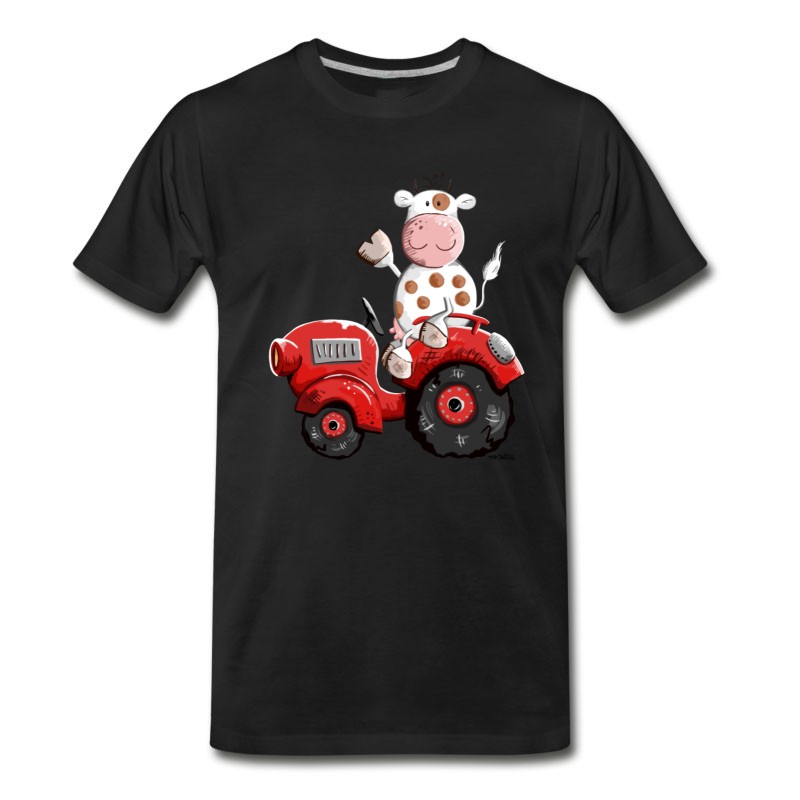 Men's Cow Drives Tractor - Cows - Funny - Gift - Farm T-Shirt