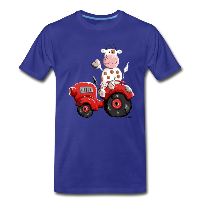 Men's Cow Drives Tractor - Cows - Funny - Gift - Farm T-Shirt