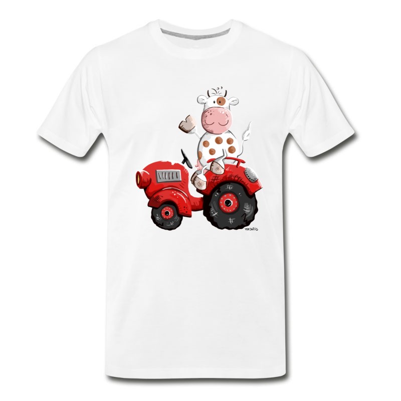 Men's Cow Drives Tractor - Cows - Funny - Gift - Farm T-Shirt