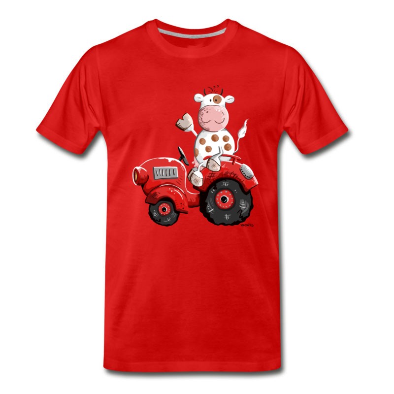 Men's Cow Drives Tractor - Cows - Funny - Gift - Farm T-Shirt