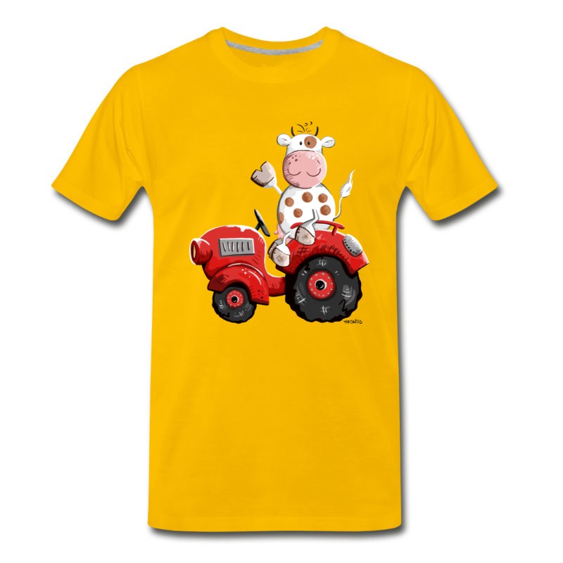 Men's Cow Drives Tractor - Cows - Funny - Gift - Farm T-Shirt