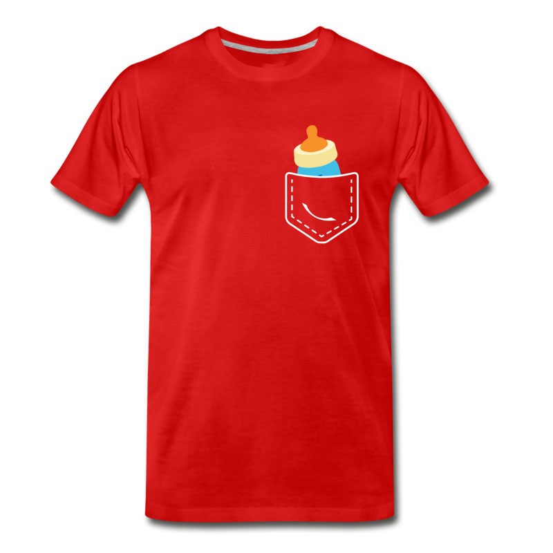 Men's Cute Baby Bottle Pocket Gift T-Shirt