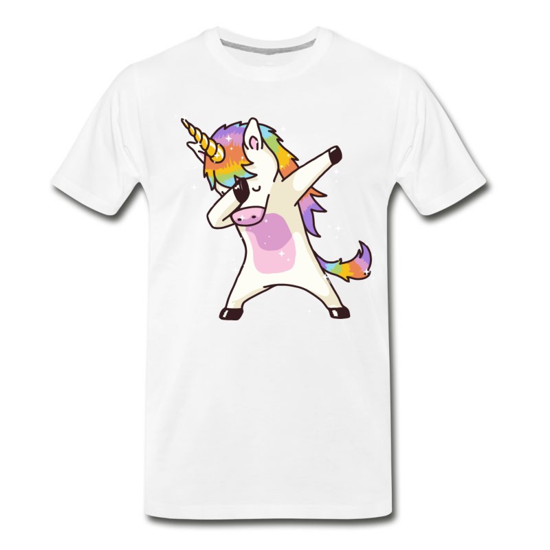 Men's Dabbing Unicorn Shirt Dab Hip Hop Funny Magic T Sh T-Shirt