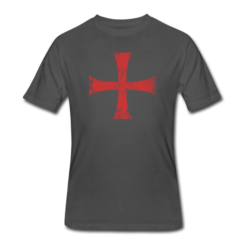 Men's Distressed Crusader Knights Templar Cross T-Shirt