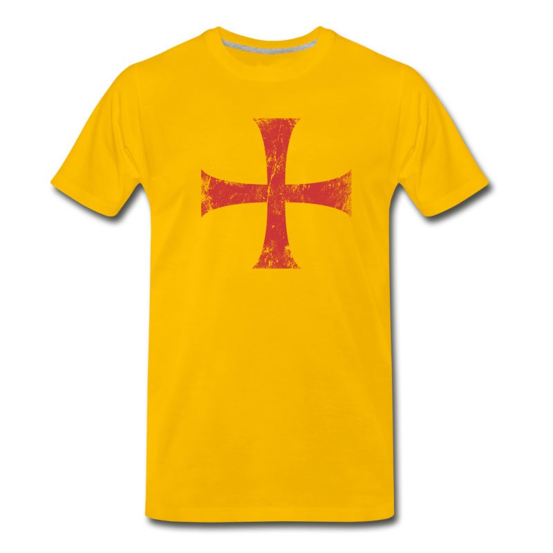 Men's Distressed Crusader Knights Templar Cross T-Shirt