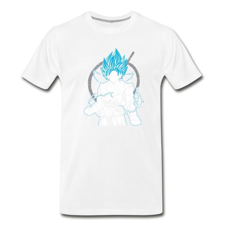 Men's Dragon Ball Super Saiyan Goku God Blue T Shirt T-Shirt