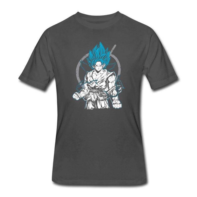 Men's Dragon Ball Super Saiyan Goku God Blue T Shirt T-Shirt