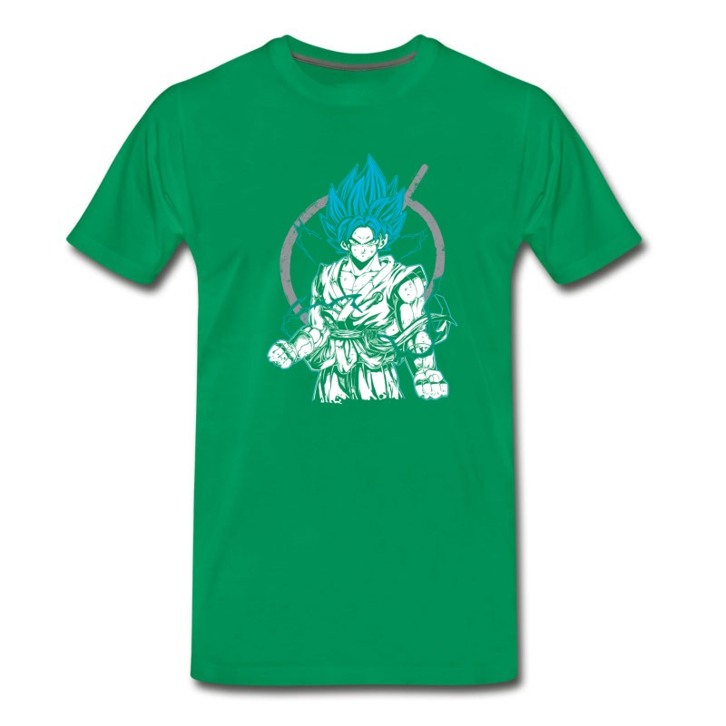 Men's Dragon Ball Super Saiyan Goku God Blue T Shirt T-Shirt