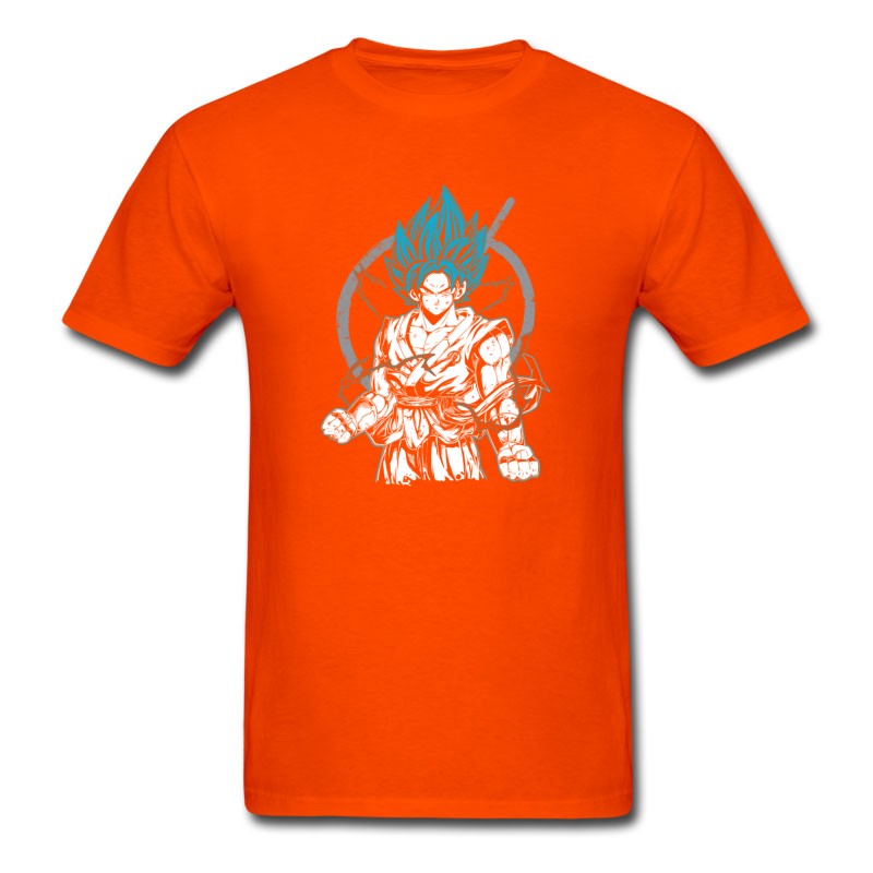 Men's Dragon Ball Super Saiyan Goku God Blue T Shirt T-Shirt