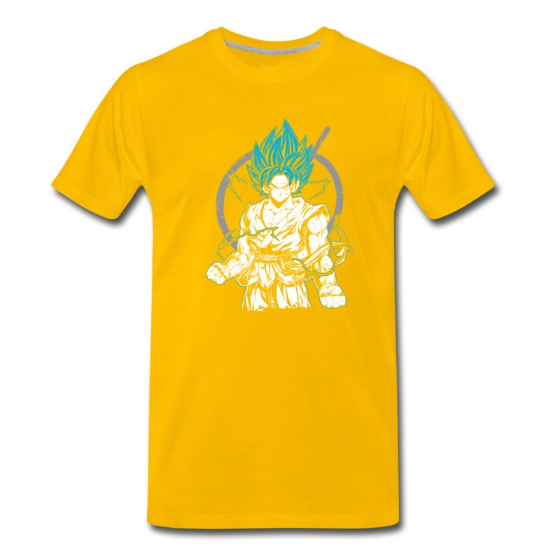 Men's Dragon Ball Super Saiyan Goku God Blue T Shirt T-Shirt