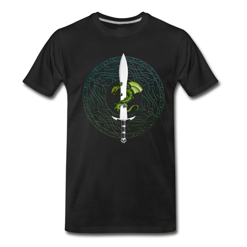 Men's Dragon_sword_and_viking_tribal_a T-Shirt