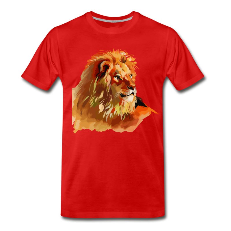 Men's Drawn_lion_art T-Shirt