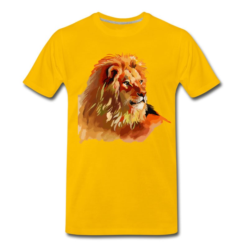 Men's Drawn_lion_art T-Shirt