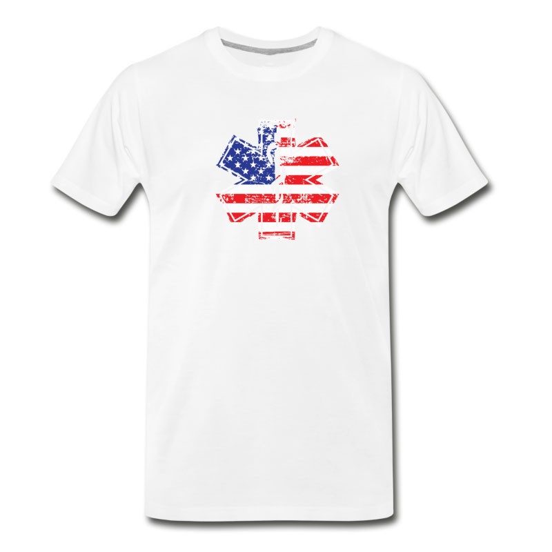 Men's EMT American Flag Paramedic Medical Star T-Shirt