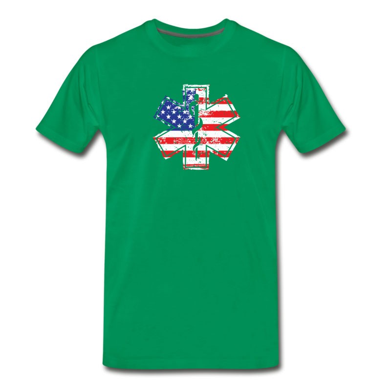 Men's EMT American Flag Paramedic Medical Star T-Shirt