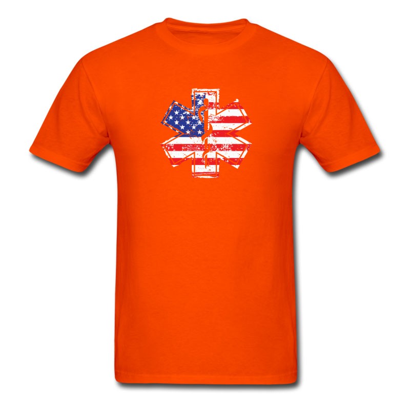 Men's EMT American Flag Paramedic Medical Star T-Shirt