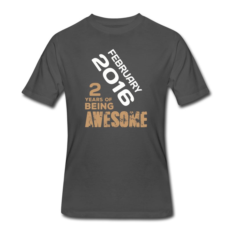 Men's February 2016 2 Years Of Being Awesome T-Shirt