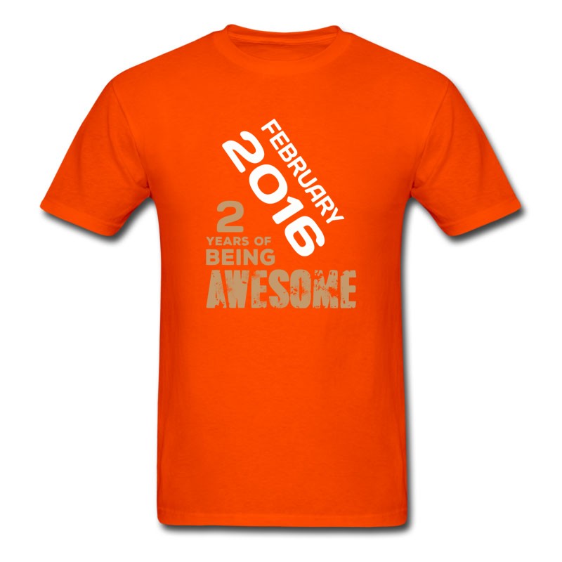 Men's February 2016 2 Years Of Being Awesome T-Shirt