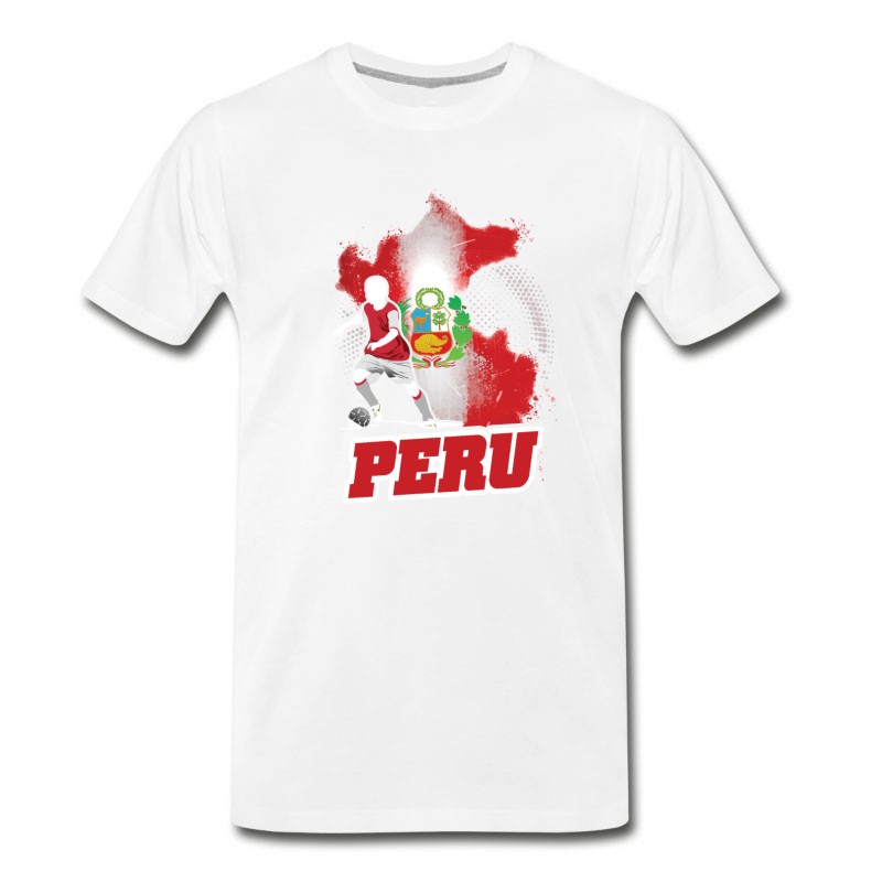 Men's Football Soccer Peru Flag T-Shirt