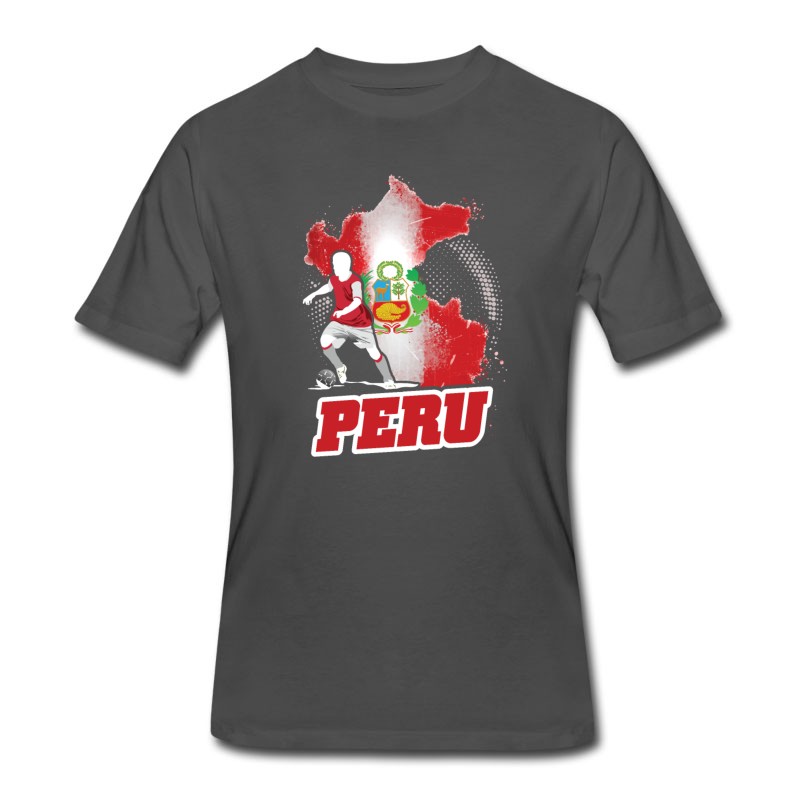 Men's Football Soccer Peru Flag T-Shirt