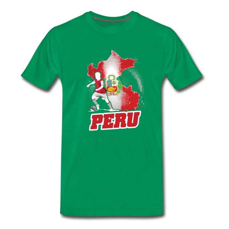 Men's Football Soccer Peru Flag T-Shirt