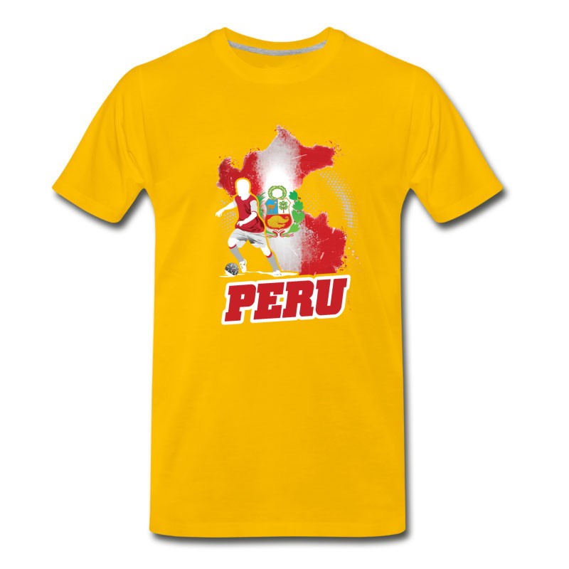 Men's Football Soccer Peru Flag T-Shirt