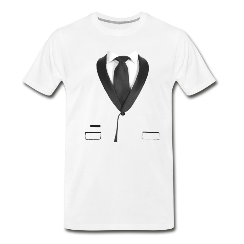 Men's Formal Wedding Tshirt Print With Black Tie T-Shirt