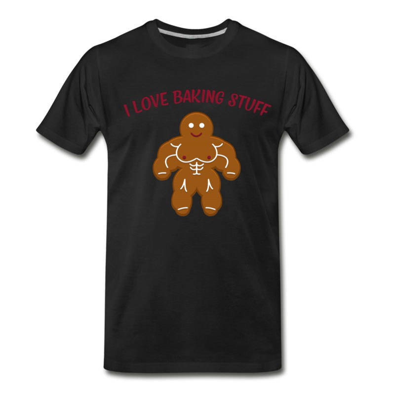 Men's Funny Christmas Bakery Muscle Gingerbread Man Gift T-Shirt