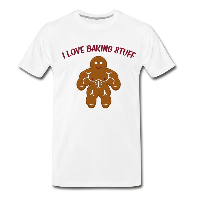 Men's Funny Christmas Bakery Muscle Gingerbread Man Gift T-Shirt