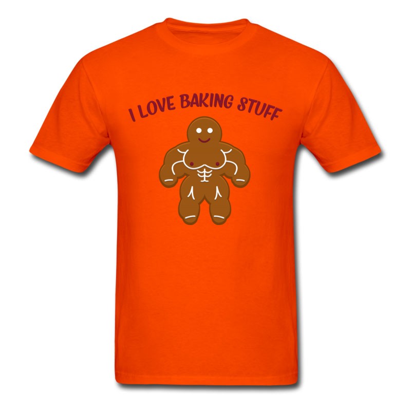 Men's Funny Christmas Bakery Muscle Gingerbread Man Gift T-Shirt