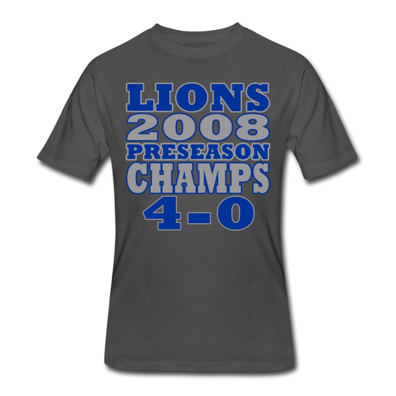 Men's Funny Lions Football Preseason Champs 2008 T-Shirt