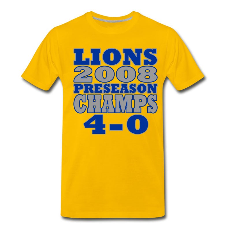 Men's Funny Lions Football Preseason Champs 2008 T-Shirt