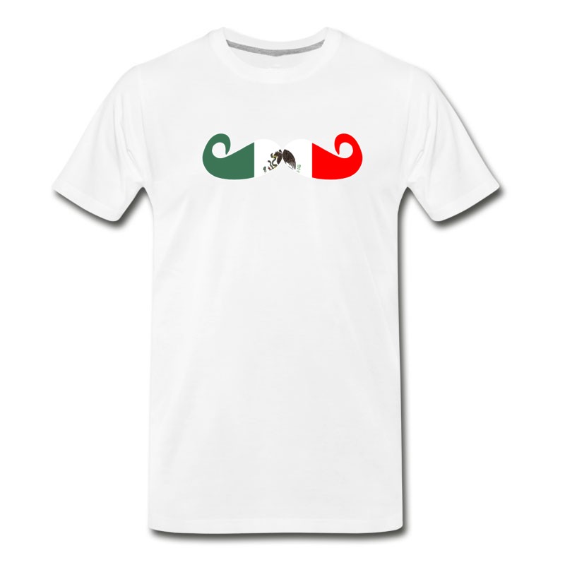 Men's Funny Moustache Mexican Design Mexican Flag Design For Mexican Pride T-Shirt