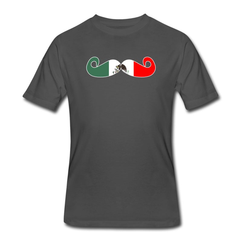 Men's Funny Moustache Mexican Design Mexican Flag Design For Mexican Pride T-Shirt